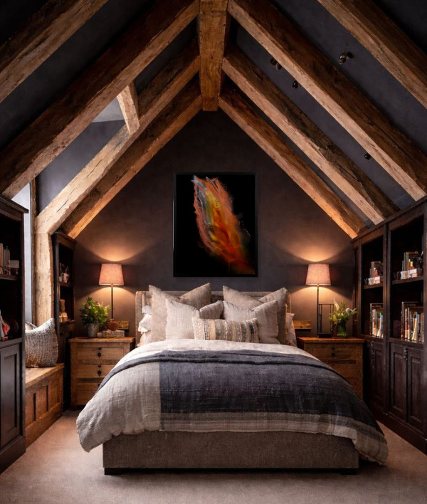 Lava Fall by Ana Ortiz, original painting, in room