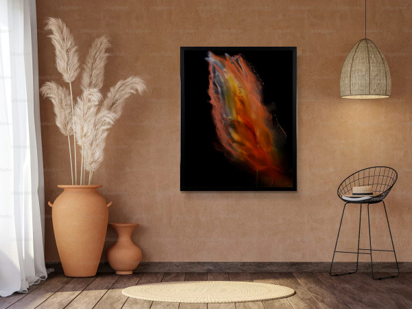 Lava Fall by Ana Ortiz, original painting, in room