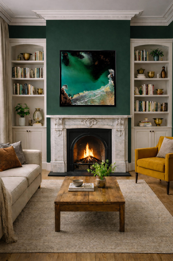 Praia De Lagos by Ana Ortiz, original painting, in room
