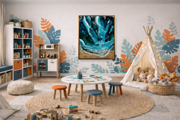 Grandes Playas Fuerteventura by Ana Ortiz, original painting, in room