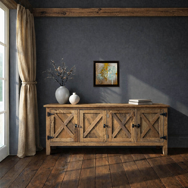 Lucent by Hiroko Lewis, original painting, in room