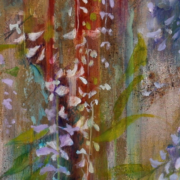 Night Wisteria VI by Hiroko Lewis, original painting, detail