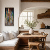 Night Wisteria VI by Hiroko Lewis, original painting, in room