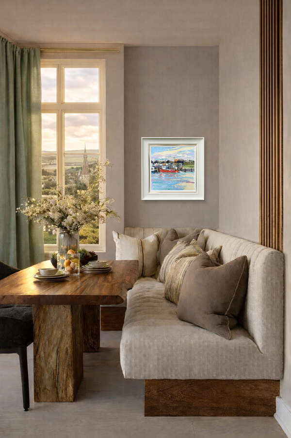Awaiting the Tide, Walberswick by John Lawrence, original painting, in room