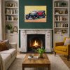 Rolls Royce Circa 1921 by John Lawrence, original painting, in room