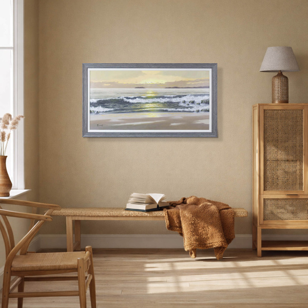 Pastel Sunrise by Antonio Garcia Soler (Joan Puerto), original painting, in room