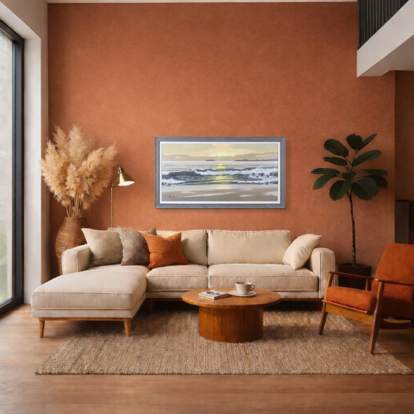 Pastel Sunrise by Antonio Garcia Soler (Joan Puerto), original painting, in room