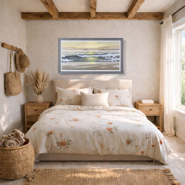 Pastel Sunrise by Antonio Garcia Soler (Joan Puerto), original painting, in room