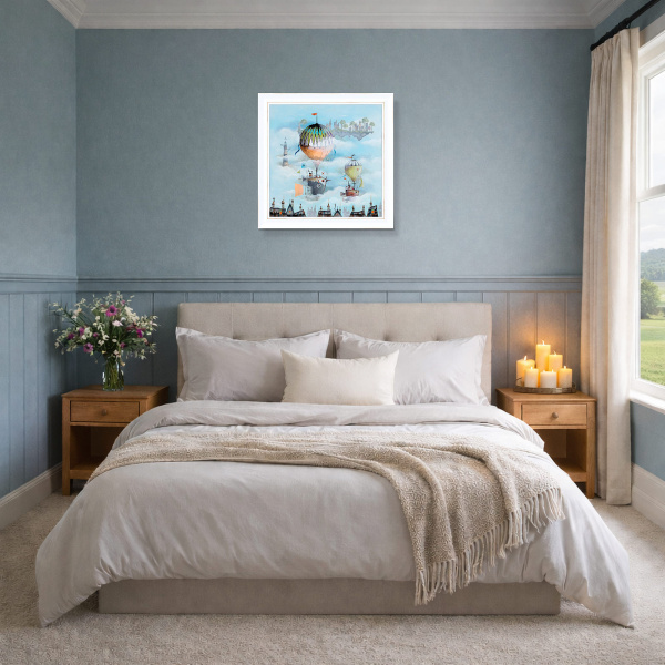 Around the World in 80 Days by Gary Walton, limited edition print, in room