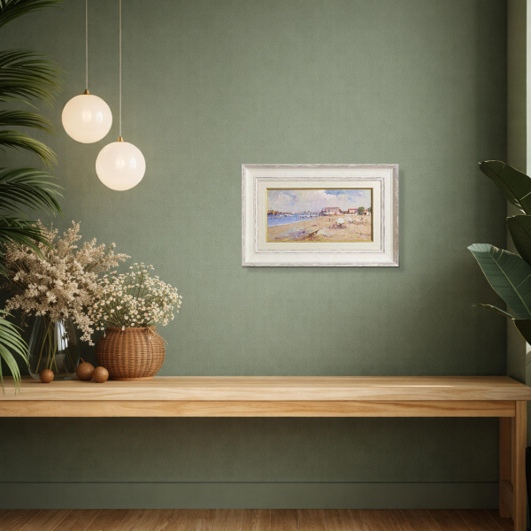Coastal Cadiz by Helios Gisbert, original painting, in room