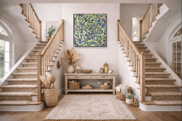 The Forest by Ilenia Rosati, original painting, in room