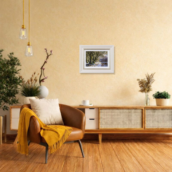 Winter Afternoon Light by Daniel Van der Putten, original painting, in room