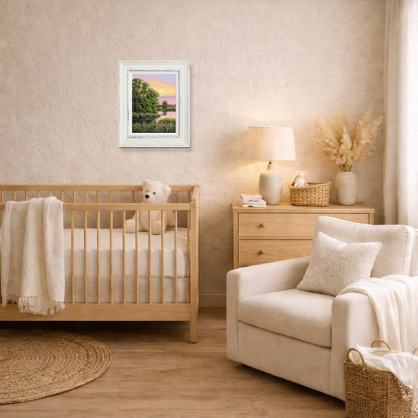 Lakeside Ambles by Terence Grundy, original painting, in room