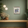 Winter’s Walk by Stephen Hawkins, original painting, in room