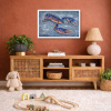 Large Blue Lobster (Original) by Giles Ward, original painting, in room