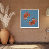 Two Red Crabs (Original) by Giles Ward, original painting, in room