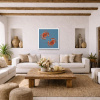 Two Red Crabs (Original) by Giles Ward, original painting, in room