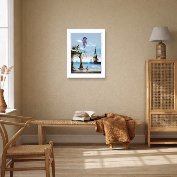 Balloon Cottages II by Gary Walton, limited edition print, in room