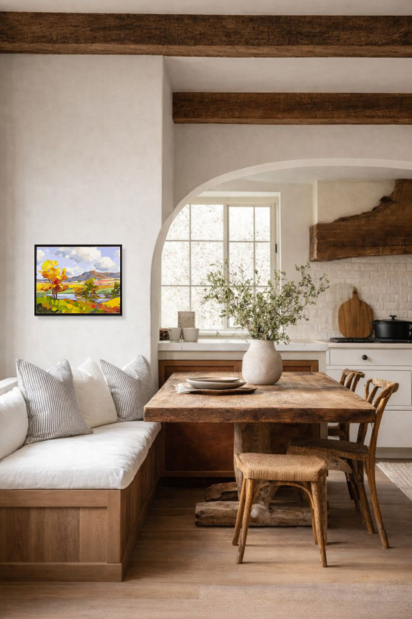 Mountain Harmony by Carla Bosch, original painting, in room