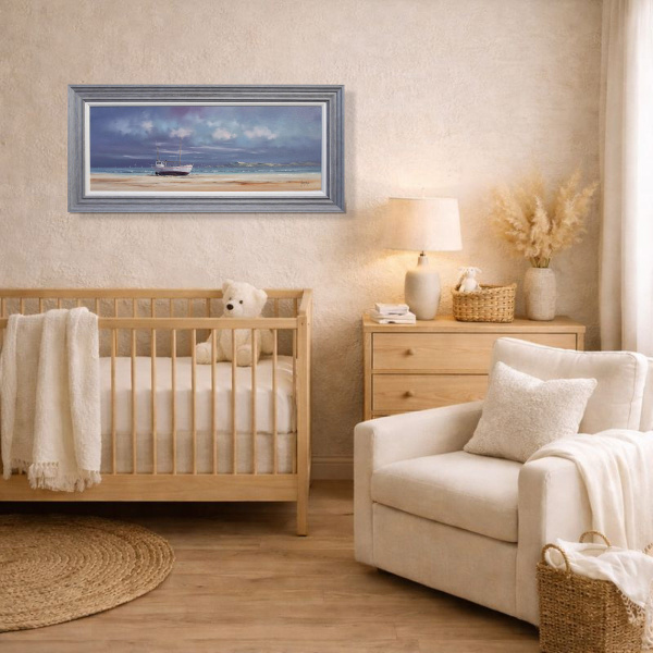 A Breezy Day by Allan Morgan, original painting, in room