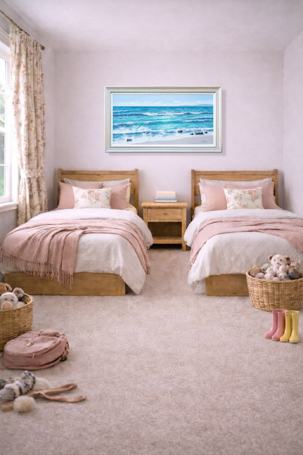 Rolling Tides by Antonio Garcia Soler (Joan Puerto), original painting, in room