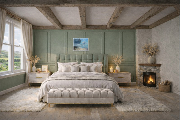 Solace by Frank Lloyd, original painting, in room