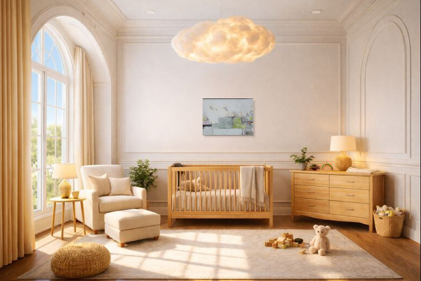 Shipyard by Marco Ariè, original painting, in room