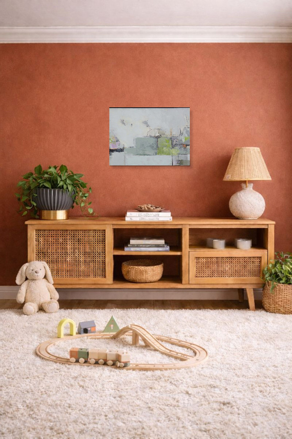 Shipyard by Marco Ariè, original painting, in room
