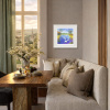 Swans Learning To Fly by John Lawrence, original painting, in room