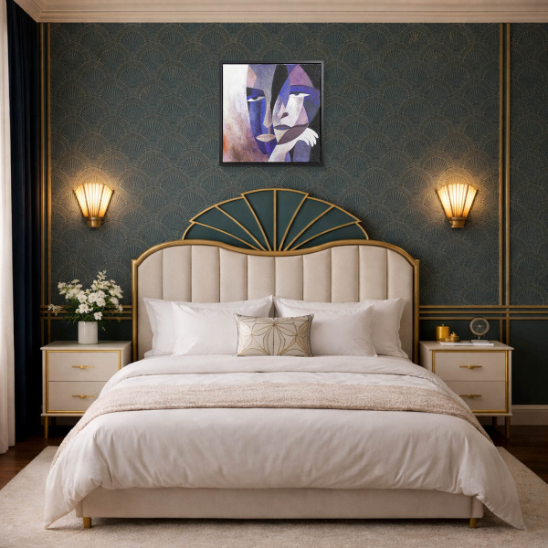 You & Me by Sunita Khedekar, original painting, in room