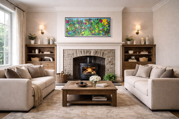 Paradise by Ilenia Rosati, original painting, in room