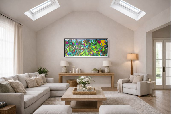 Paradise by Ilenia Rosati, original painting, in room
