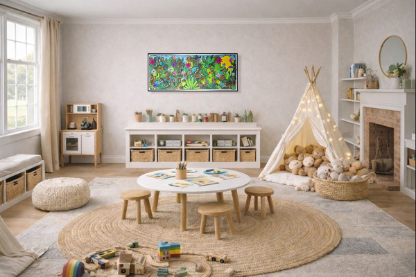 Paradise by Ilenia Rosati, original painting, in room