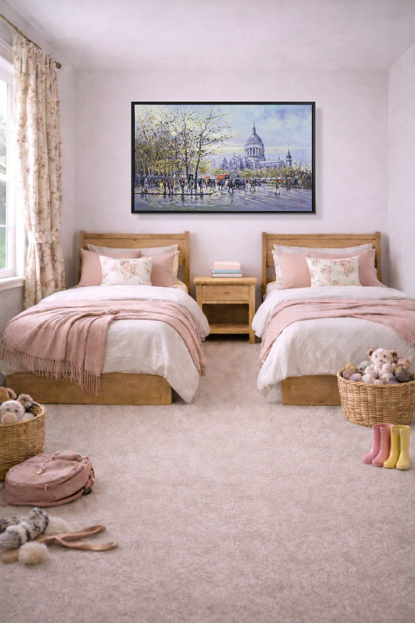 St Paul’s Cathedral by Henderson Cisz, original painting, in room
