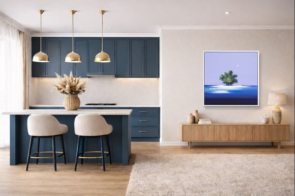 Paradise Beach by Henderson Cisz, original painting, in room