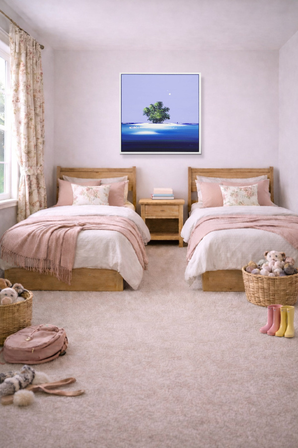 Paradise Beach by Henderson Cisz, original painting, in room