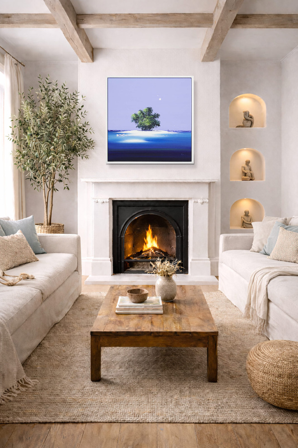 Paradise Beach by Henderson Cisz, original painting, in room