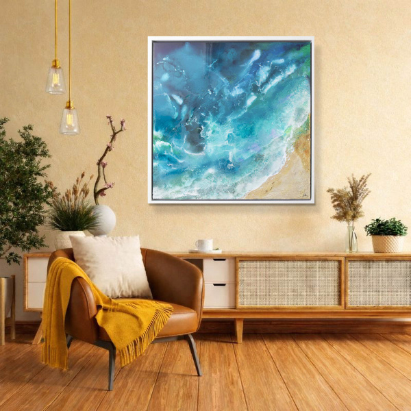 Figueiras Beach, Cies Islands by Ana Ortiz, original painting, in room