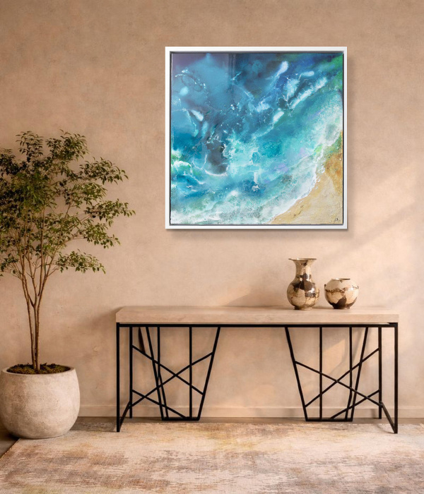 Figueiras Beach, Cies Islands by Ana Ortiz, original painting, in room