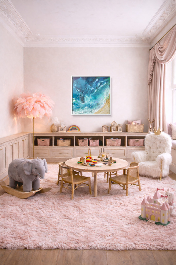 Figueiras Beach, Cies Islands by Ana Ortiz, original painting, in room