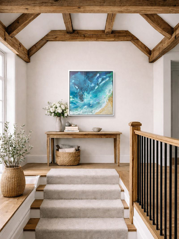 Figueiras Beach, Cies Islands by Ana Ortiz, original painting, in room