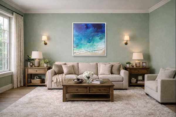 Cala Moll, Mallorca by Ana Ortiz, original painting, in room