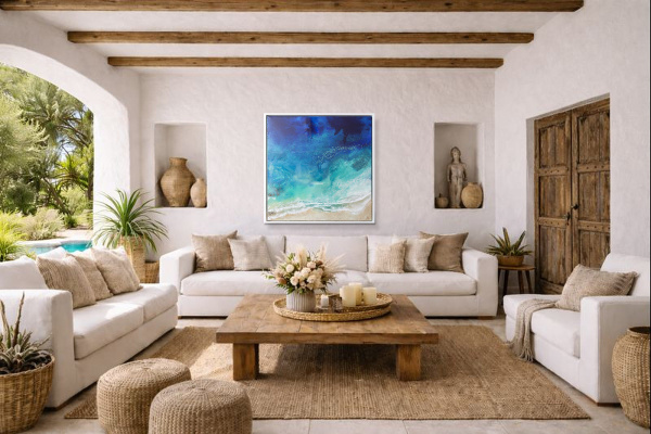 Cala Moll, Mallorca by Ana Ortiz, original painting, in room