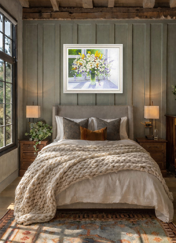 A Gift To You by Gerhard Nesvadba, original painting, in room