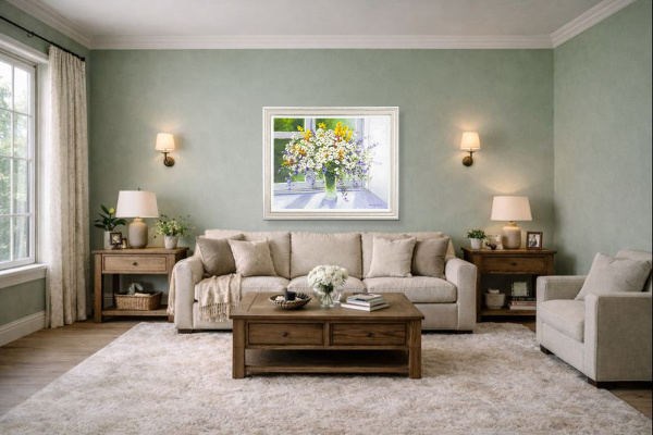A Gift To You by Gerhard Nesvadba, original painting, in room
