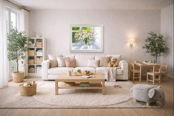 A Gift To You by Gerhard Nesvadba, original painting, in room