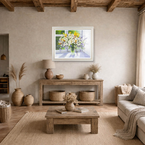 A Gift To You by Gerhard Nesvadba, original painting, in room