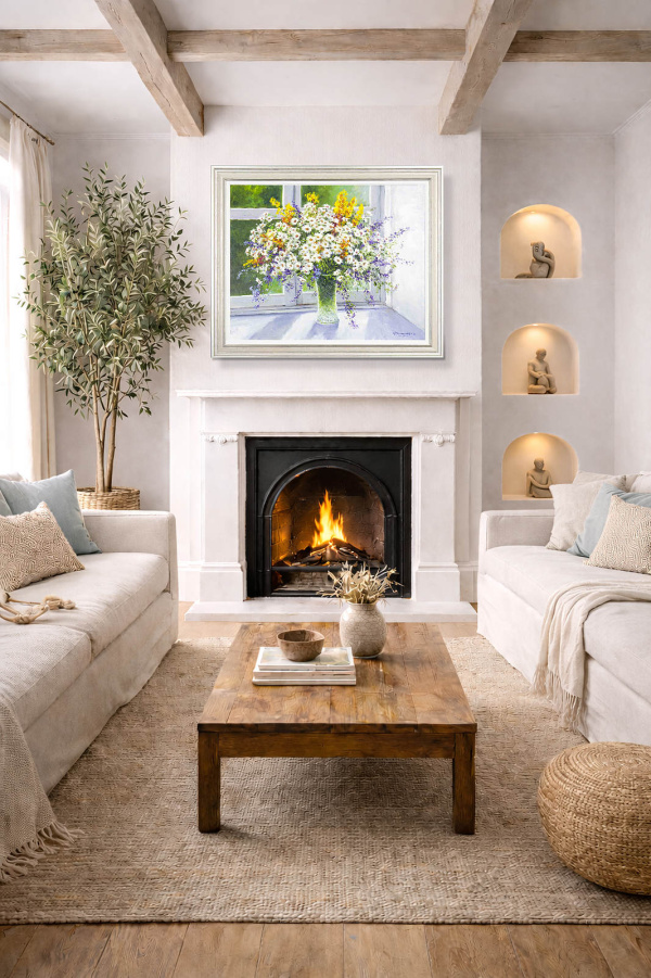 A Gift To You by Gerhard Nesvadba, original painting, in room