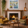 Tapestry Of Blue by Mario Malfer, original painting, in room