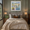 Tapestry Of Blue by Mario Malfer, original painting, in room